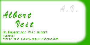 albert veit business card